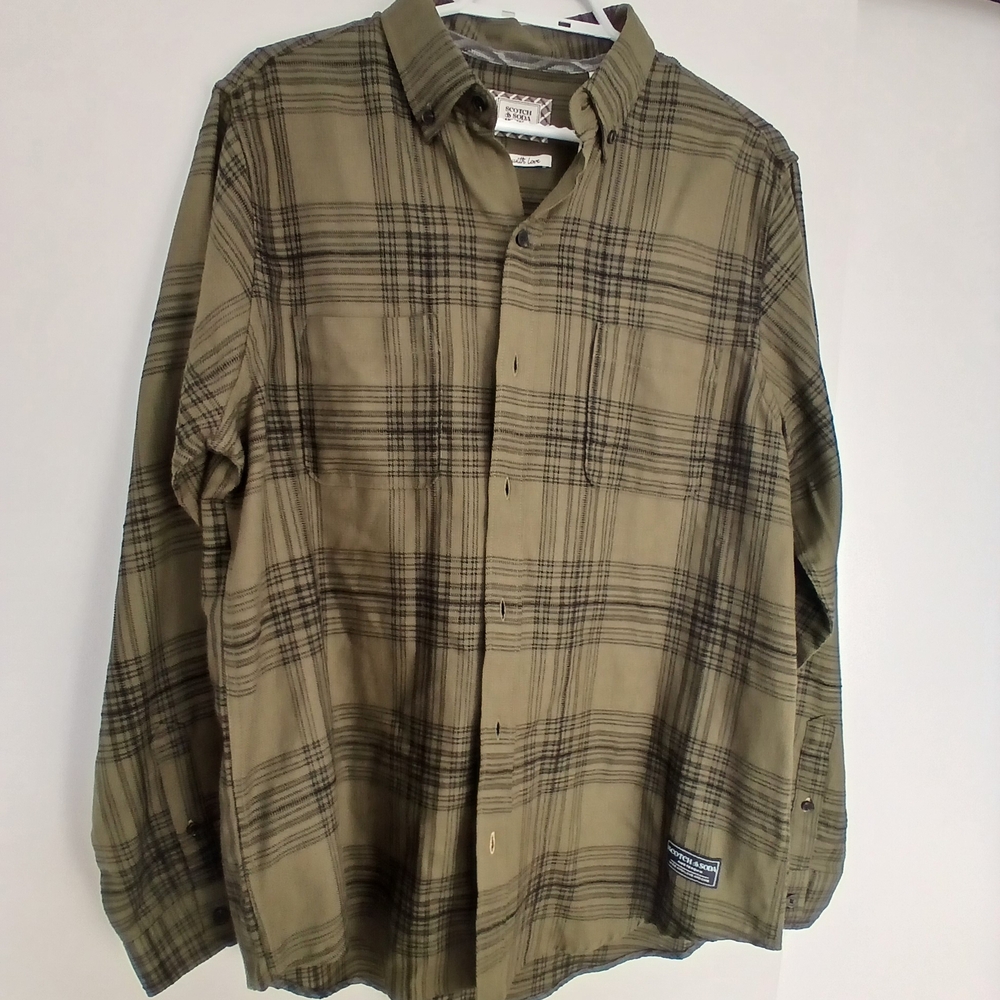 Scotch & Soda Khaki Plaid Button Down Shirt